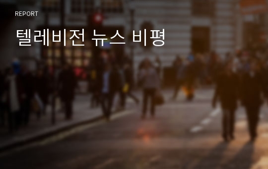 텔레비전 뉴스 비평