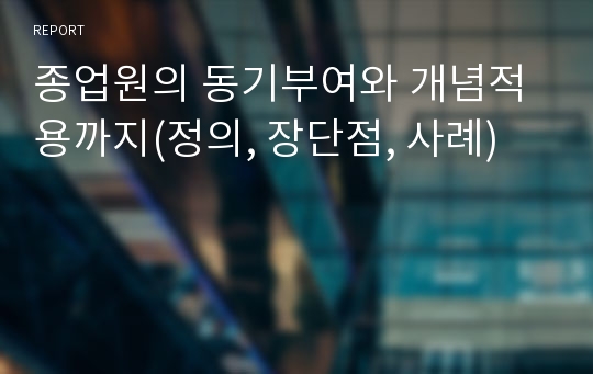 종업원의 동기부여와 개념적용까지(정의, 장단점, 사례)