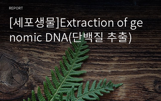 [세포생물]Extraction of genomic DNA(단백질 추출)