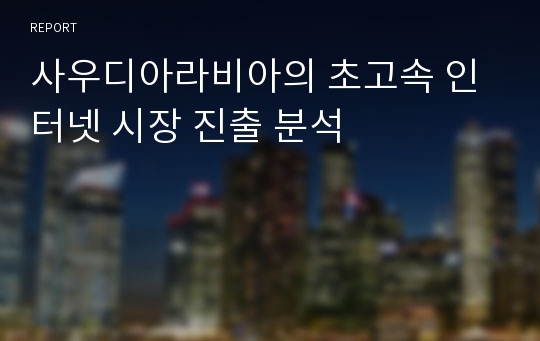 사우디아라비아의 초고속 인터넷 시장 진출 분석