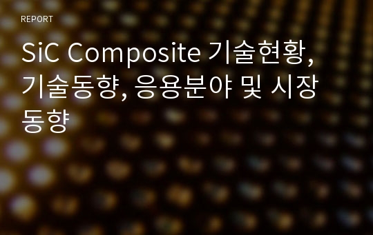 SiC Composite 기술현황, 기술동향, 응용분야 및 시장 동향