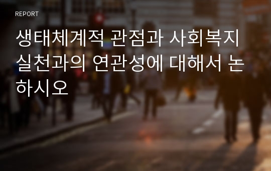 생태체계적 관점과 사회복지실천과의 연관성에 대해서 논하시오