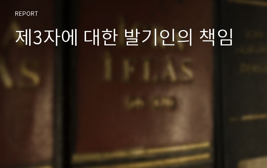 제3자에 대한 발기인의 책임