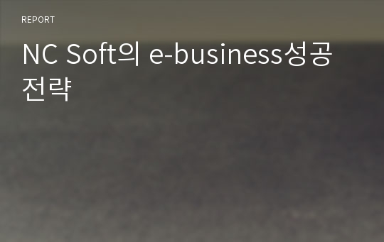 NC Soft의 e-business성공 전략