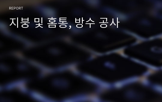 지붕 및 홈통, 방수 공사