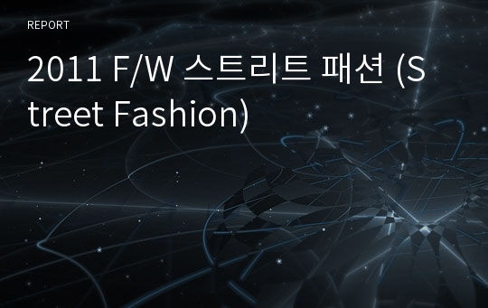 2011 F/W 스트리트 패션 (Street Fashion)