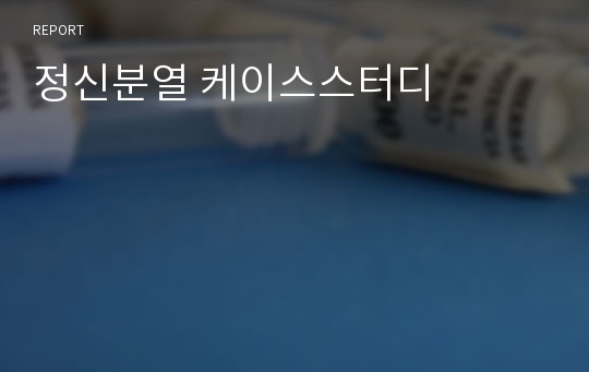 정신분열 케이스스터디