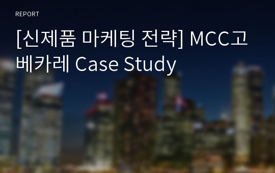 [신제품 마케팅 전략] MCC고베카레 Case Study