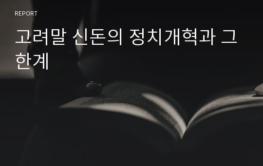 고려말 신돈의 정치개혁과 그한계