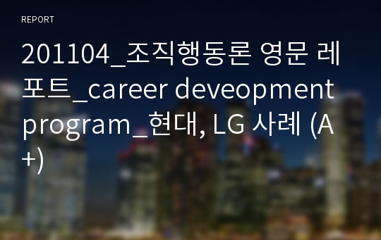 201104_조직행동론 영문 레포트_career deveopment program_현대, LG 사례 (A+)