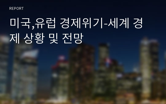 미국,유럽 경제위기-세계 경제 상황 및 전망