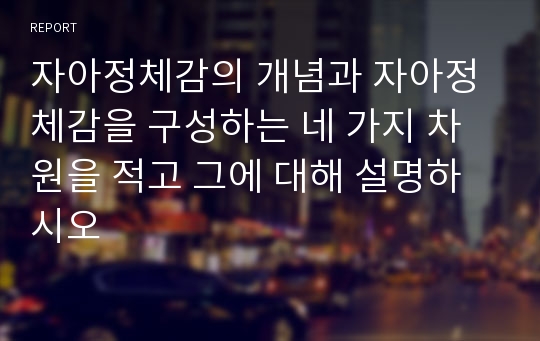 자아정체감의 개념과 자아정체감을 구성하는 네 가지 차원을 적고 그에 대해 설명하시오