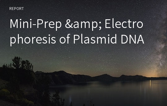 Mini-Prep &amp; Electrophoresis of Plasmid DNA