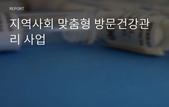 지역사회 맞춤형 방문건강관리 사업