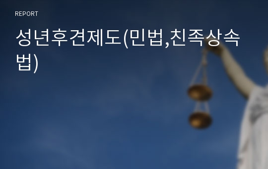 성년후견제도(민법,친족상속법)