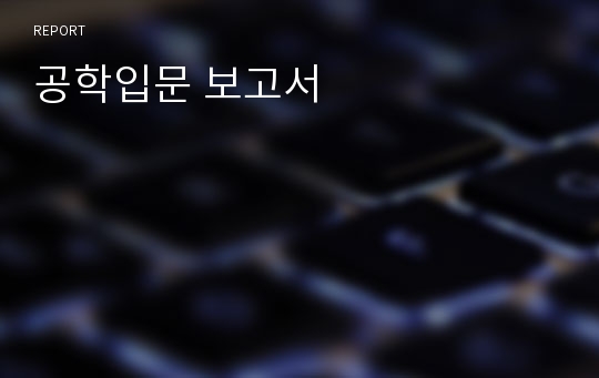 공학입문 보고서