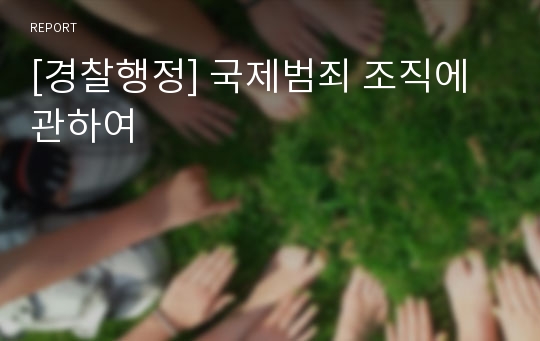 [경찰행정] 국제범죄 조직에 관하여