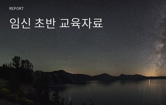 임신 초반 교육자료