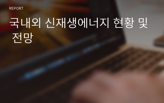 국내외 신재생에너지 현황 및 전망