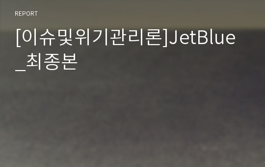 [이슈및위기관리론]JetBlue_최종본