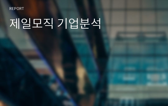 제일모직 기업분석