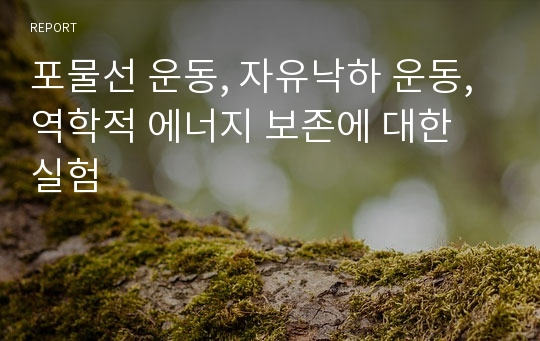 포물선 운동, 자유낙하 운동, 역학적 에너지 보존에 대한 실험