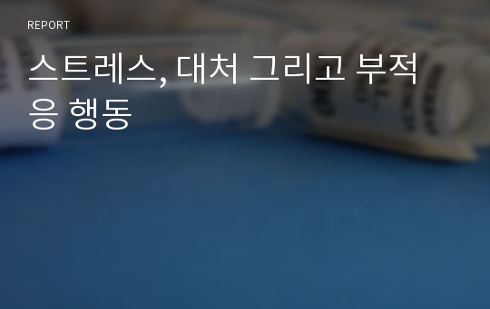 스트레스, 대처 그리고 부적응 행동