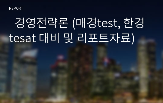   경영전략론 (매경test, 한경tesat 대비 및 리포트자료)