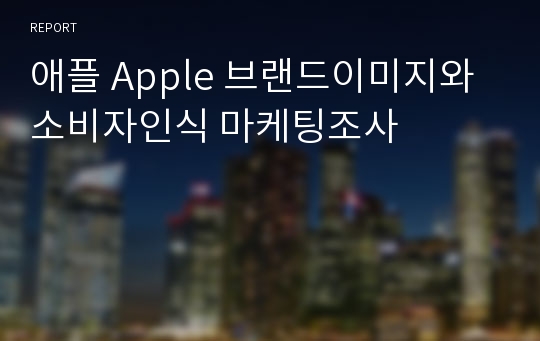 애플 Apple 브랜드이미지와 소비자인식 마케팅조사