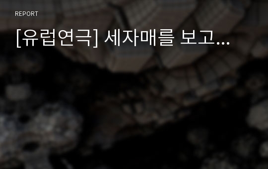 [유럽연극] 세자매를 보고...