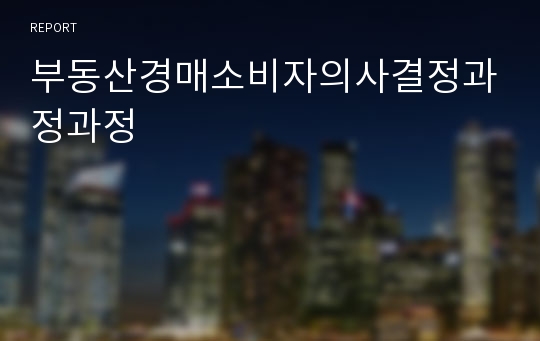 부동산경매소비자의사결정과정과정