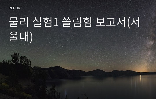 물리 실험1 쓸림힘 보고서(서울대)