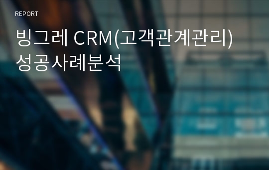 빙그레 CRM(고객관계관리) 성공사례분석