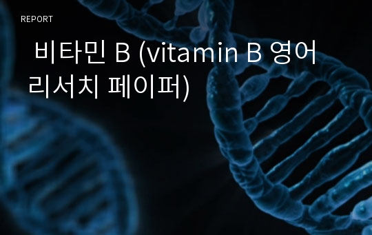   비타민 B (vitamin B 영어 리서치 페이퍼)