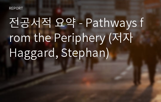 전공서적 요약 - Pathways from the Periphery (저자 Haggard, Stephan)