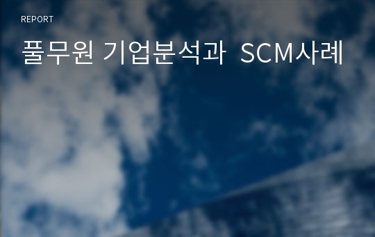 풀무원 기업분석과  SCM사례