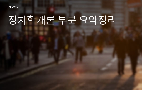 정치학개론 부분 요약정리