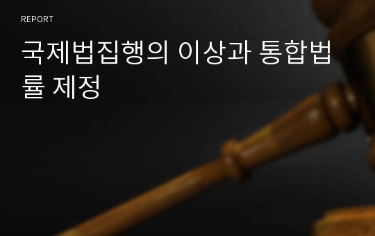 국제법집행의 이상과 통합법률 제정