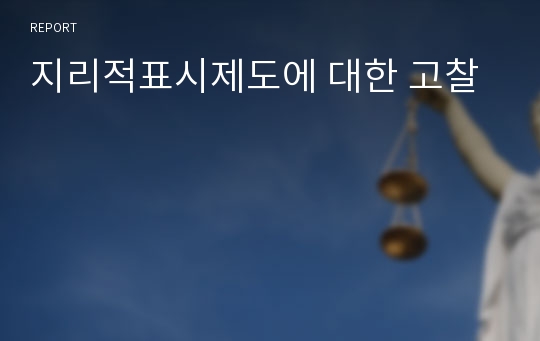 지리적표시제도에 대한 고찰