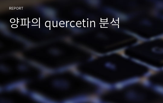 양파의 quercetin 분석