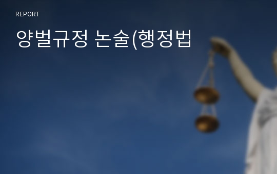 양벌규정 논술(행정법