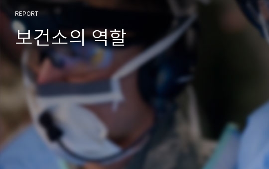 보건소의 역할