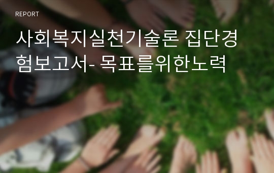 사회복지실천기술론 집단경험보고서- 목표를위한노력