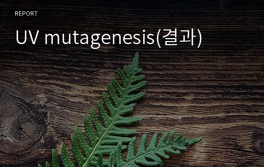 UV mutagenesis(결과)
