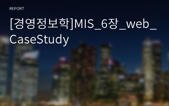 [경영정보학]MIS_6장_web_CaseStudy