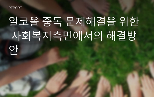 알코올 중독 문제해결을 위한 사회복지측면에서의 해결방안