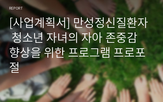 [사업계획서] 만성정신질환자 청소년 자녀의 자아 존중감 향상을 위한 프로그램 프로포절