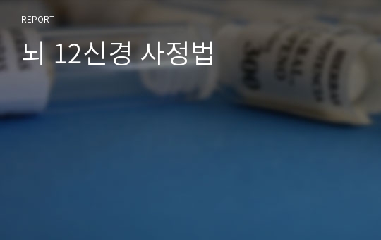 뇌 12신경 사정법