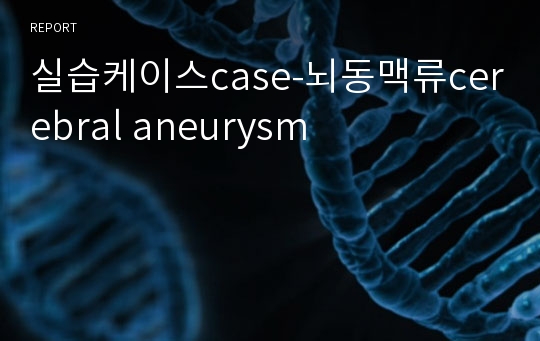 실습케이스case-뇌동맥류cerebral aneurysm