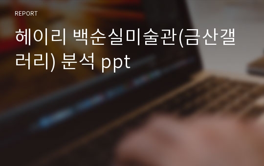 헤이리 백순실미술관(금산갤러리) 분석 ppt